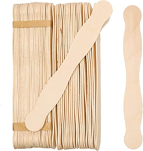 Wooden 8' Fan Handles, Wedding Programs, or Paint Mixing, Pack 100, Jumbo Craft Popsicle Sticks for Auction Bid Paddles, Wooden Wavy Flat Stems for Any DIY Crafting Supplies Kit, by Woodpeckers