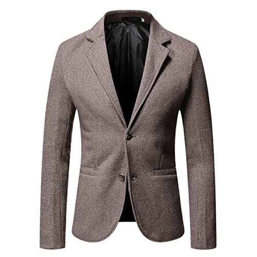 Autumn Casual Blazers Classic Plaid Suit Jackets Woolen Cloth Warm Suit Male Slim Fit