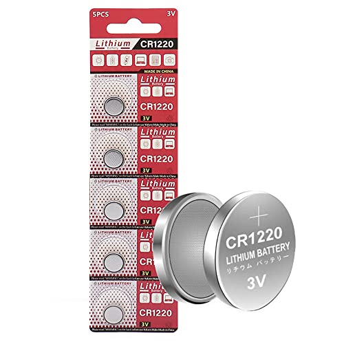 Cotchear 5pcs/Card 3V CR1220 Coin Battery Lithium DL1220 LM1220 ECR1220 1220 Button Cell Batteries for Watch Electronic Remote