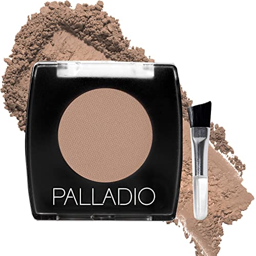 Palladio Brow Powder for Eyebrows, Soft and Natural Eyebrow Powder with Jojoba Oil & Shea Butter, Helps Enhance & Define Brows, Compact Size for Purse or Travel, Includes Applicator Brush, Taupe