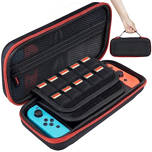 Caikvwen Switch Case, Compatible With Nintendo Switch Oled Case, Classic Switch Oled Carrying Case, Portable Switch Oled Carrying Case for Nintendo, Multi Card Slot High Capacity Switch Traveling Case