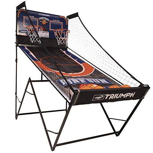 TRIUMPH Sports Run n Gun Arcade Basketball Shootout - 8 Game Modes - Quick and Easy Assembly - Folds 100% Flat for Complete Storage - Fully Portable, Play Inside or Outside