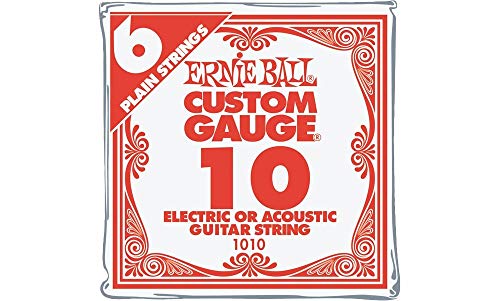 Ernie Ball Nickel Plain Single Guitar String .010 6-Pack