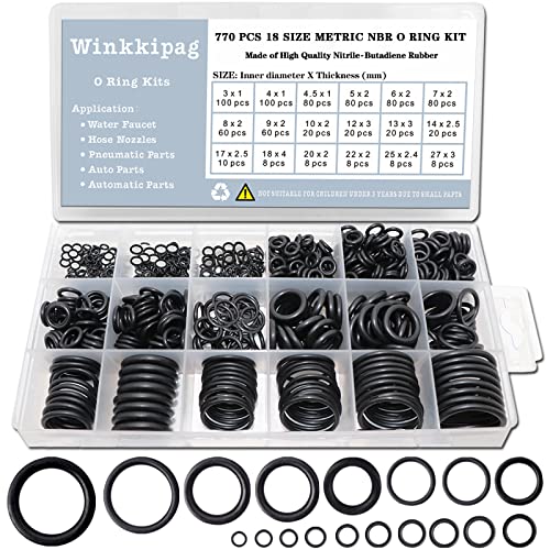 TWCC 1010 Pcs Rubber O Rings Kit 22 different Sizes Universal Nitrile NBR Washer Gasket Assortment Set for Automotive Faucet Pressure Plumbing Sealing Repair,Air or Gas Connections,Resist Oil and Heat