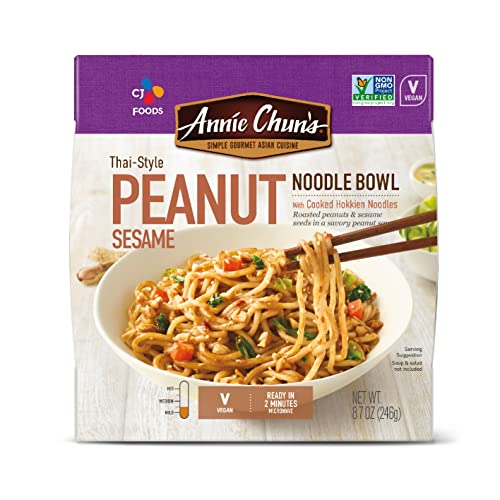 Annie Chun's - Noodle Bowl, Thai-Style Peanut Sesame Flavor, Instant & Microwavable, Non-GMO, Vegan, Healthy & Delicious, 8.7 Oz (Pack of 6)