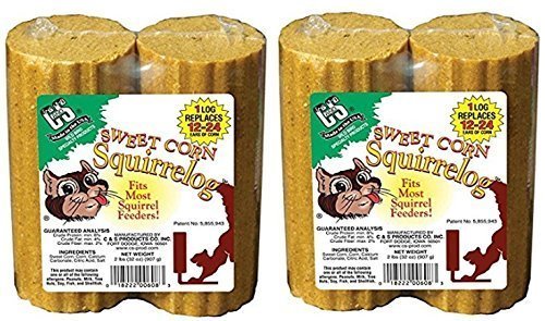 C & S 4883533148250 C&S Sweet Corn Squirrelog Refill Pack, 32-Ounce, 4-Pack, 32 oz (2 Pack), Brown/A