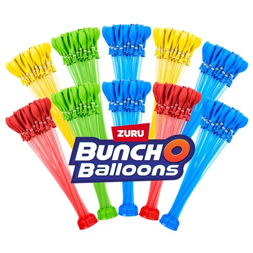 Bunch O Balloons Multi-Colored (10 Bunches) by ZURU, 350+ Rapid-Filling Self-Sealing Instant Water Balloons for Outdoor Family, Children Summer Fun - Total (100 Balloons) Colors May Vary