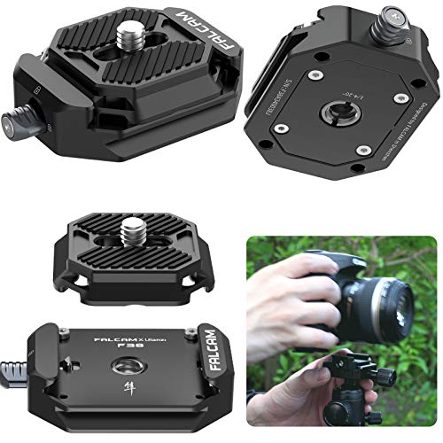 ULANZI F38 Camera Quick Release Plate w 1/4' to 3/8' Screw Thread, Quick Release System QR Plate Camera Tripod Mount Adapter for Sony Canon Monopod DSLR Stabilizer Slider DJI Switch Between Stablizer