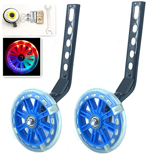 YJIA .a Pair of Bicycle Mute Training Wheels for 12 14 16 18 20 inch Single Speed Bicycle stabilizer (Blue)