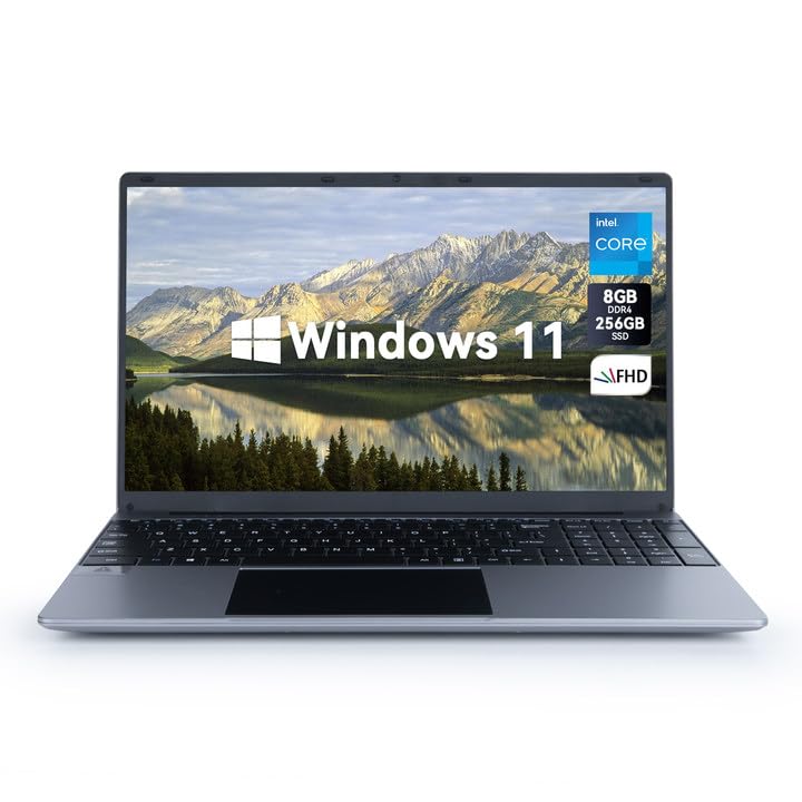 ANMESC 15.6' Laptop Computer, Windows 11 laptops, Quad-Core Intel Celeron N5095 Processors, Laptop Computers with 1366 * 768 IPS Display, 5000mAh Battery, 8GB DDR4 256GB SSD, WiFi, Bluetooth, Type-C