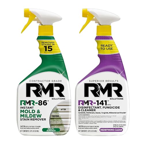 RMR Brands Complete Mold Killer & Stain Remover Bundle - Mold and Mildew Prevention Kit, Disinfectant Spray, Includes 2-32 Ounce Bottles