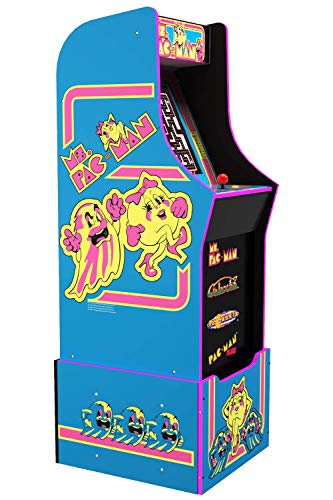 Arcade1Up Ms. Pac-Man 80S Retro Home Arcade Machine, 4 Games In 1, 4 Foot Cabinet with 1 Foot Riser - Electronic Games
