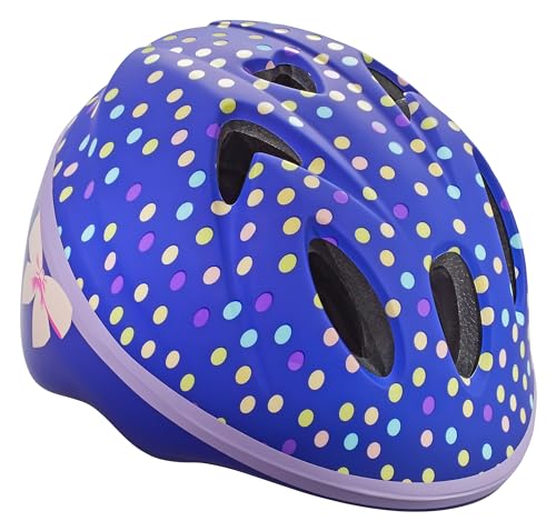 Schwinn Classic Infant Bike Helmet, Dial Fit Adjustment, Kids Age 0 - 3 Year Olds, Girls and Boys Suggested Fit 44 - 50 cm, Purple Polkadots