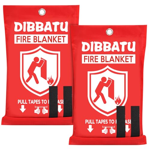 DIBBATU Fire Blanket for Home and Kitchen, Fire Blankets Emergency for Home, Emergency Fire Retardant Blankets for House, Fireproof Blanket Welding Blanket for Kitchen,Fireplace, Grill, BBQ