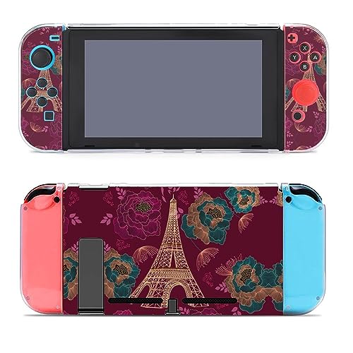 Eiffel Tower Paris Protective Cover Case for Switch Game Controller Grip Cover with Holder Stand