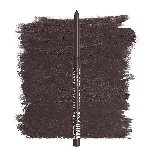 NYX PROFESSIONAL MAKEUP Vivid Rich Mechanical Eye Pencil, Vivid Rich Mechanical, Creamy Retractable Eyeliner - Smokin Topaz, Brown Eyeliner