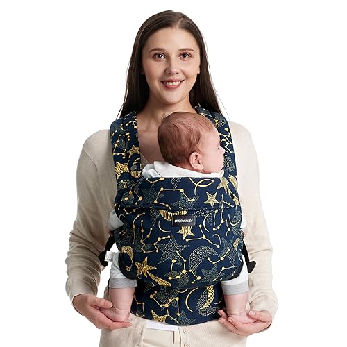 Momcozy Baby Carrier Newborn to Toddler - Ergonomic, Cozy and Lightweight Infant Carrier for 7-44lbs, All Day Comfort for Hands-Free Parenting, Enhanced Lumbar Support, Starry Night