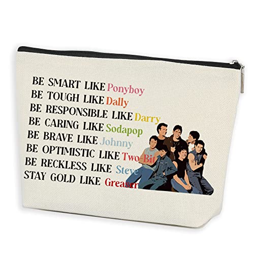 Azteoiz Funny Makeup Bag Stay-Gold Gifts 80s Movie The Out Siders Accessories Gift Bag Inspired Birthday Christmas Presents for Her Women Movie Lovers Be Smart Like Pony-boy Toiletry Bag Cosmetic Bag
