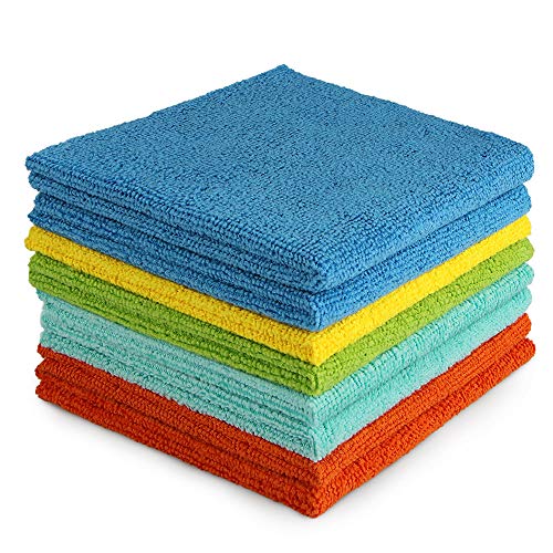 AIDEA Microfiber Cleaning Cloths-8PK, All-Purpose Cleaning Towels, Soft Absorbent Cleaning Rags Kitchen Towels, Lint Free Dusting Cloth for House, Kitchen, Car, Window, Gifts(12in.x 12in.)