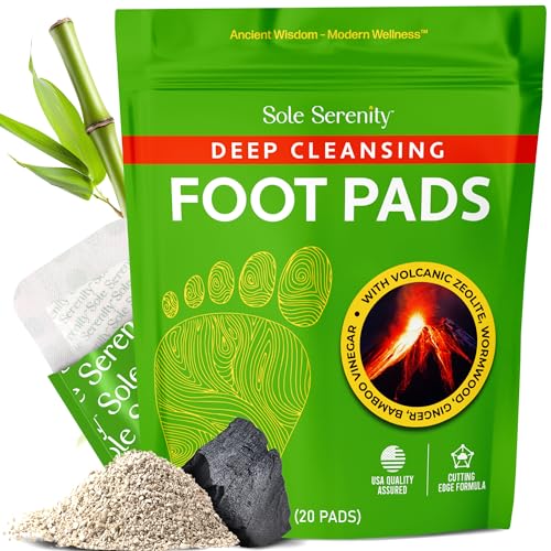 Sole Serenity Foot Pads - Zeolite Mineral, Ginger Root, Wormwood, Bamboo Vinegar, Foot Spa for Achy Feet