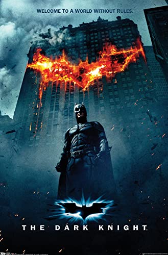 Trends International DC Comics - The Dark Knight - Batman Logo On Fire One Sheet Wall Poster, 22.375' x 34', Unframed Version