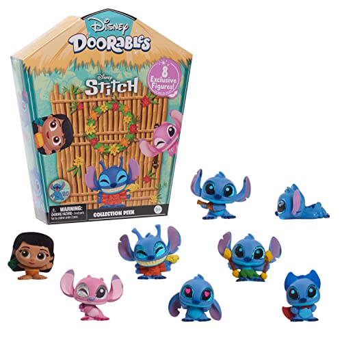 Disney Doorables Stitch Collection Peek, 8-pieces, 1.5-inch tall Collectible Figurines, Kids Toys for Ages 5 Up by Just Play