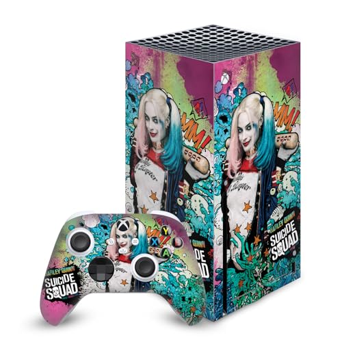 Head Case Designs Officially Licensed Suicide Squad 2016 Harley Quinn Poster Graphics Vinyl Sticker Gaming Skin Decal Cover Compatible with Xbox Series X Console and Controller Bundle