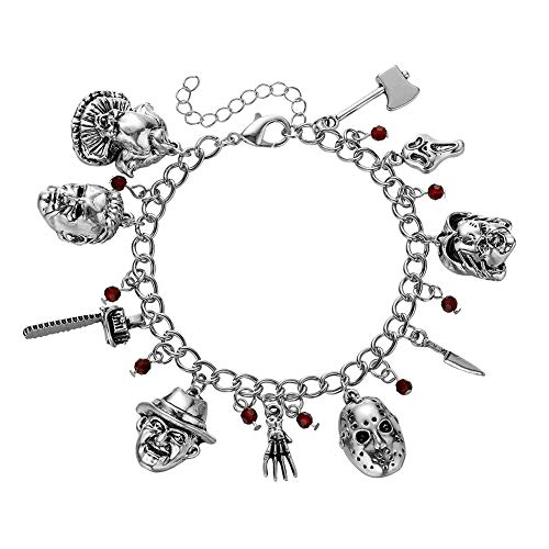 hanreshe Bracelets Horror Movie Ghost Baby Jason Scary Theme Bracelet Cosplay Jewelry Women Horror Charm Bracelet