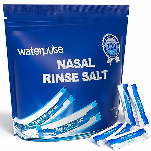 120 Saline Packets,Sinus Rinsing Packets for Neti Pots,Neti Pot Salt Packets Individually Wrapped,Nasal Rinse Packets Neti Pot Salt for Nasal Irrigation System,Nasal Wash Squeeze Bottle & Sinus Relief