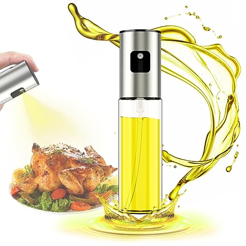 Oavostd Premium Olive Oil Sprayer for Cooking, 1 Pack Food-grade Olive Oil Spray Bottle with 304 Stainless Steel, 100ml Olive Oil Mister Spray Bottle for Cooking, Perfect for Salad, BBQ, Baking