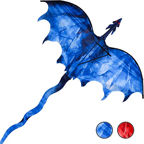 JEKOSEN Ice Dragon 54' Huge Kite for Kids and Adults Easy to Fly Single Line String with 160' Tail for Beach Trip Park Family Outdoor Games and Activities