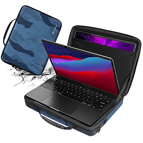 Smatree Hard Shell Laptop Shoulder Bag Compatible for 13-14 inch MacBook Pro 2021/ Air 2021/12.9 inch iPad Pro/Surface Pro 8/7,Tablet and Laptop Carrying Case(Navy Blue)