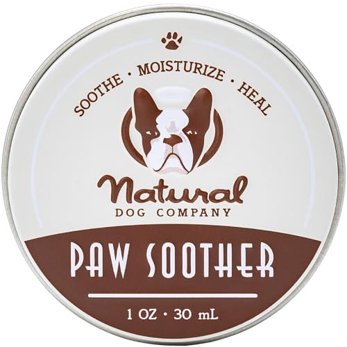 Natural Dog Company Paw Soother Balm, 1 oz. Tin, Dog Paw Cream and Lotion, Moisturizes & Soothes Irritated Paws & Elbows, Protects from Cracks & Wounds