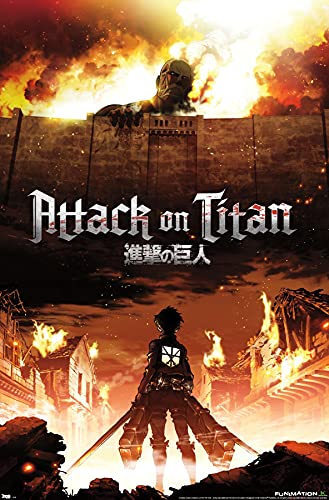 Trends International Attack on Titan - Fire Wall Poster, 22.375' x 34', Unframed Version