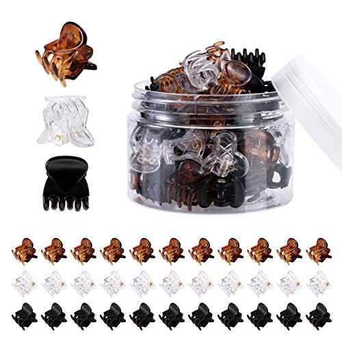 YOHAMA 36 Pcs Durable Mini Hair Claw Clips, Great for Design Kids and Adult Hairstyles, Decroation Buns, Pining Bangs, Strong Grip, Multifunction Clamp Clips.(3 Colors)