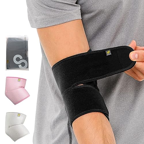 Bracoo Elbow Sleeve Brace for Tendonitis, Tennis Elbow Women Men, Neoprene Compression Wrap, Golfer's Elbow, Bursitis, Sprains, Strains, Sports Injury Recovery Joint, Arthritis Pain Relief, ES10