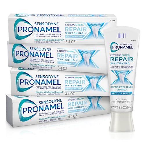 Sensodyne Pronamel Intensive Enamel Repair Toothpaste for Sensitive Teeth and Cavity Protection, Whitening Toothpaste to Strengthen Enamel, Arctic Breeze - 3.4 Ounces (Pack of 4)