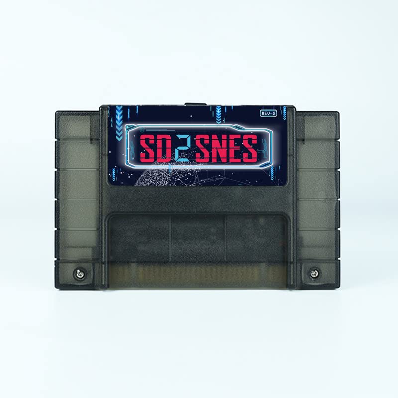 SD2SNES New REV X. PCB Super Retro 1200 in 1 Game Cartridge for 16 Bit Game Console Come with 16GB Memory Card for Save and Download(Clear Black Plastic Case)