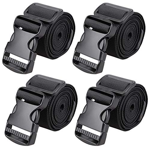 MAGARROW 65' 1.5' Utility Straps with Buckle Adjustable, 4-Pack (Black (4-PCS))