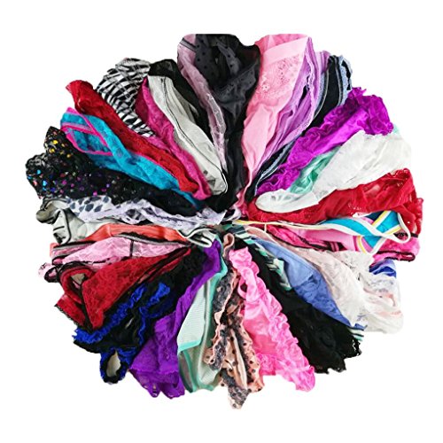 jooniyaa Women Variety of Underwear Pack T-Back Thong G-String Panties（10pcs,L）