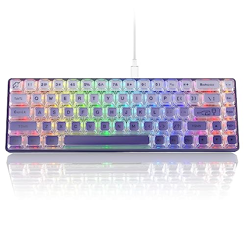 Womier W-K68 60% Keyboard Gaming - Wired Mechanical Keyboard, Hot-Swappable Keyboard, RGB Custom Mini Keyboard with Arrow Keys/Software Supported, Prelubrication Linear Switch - Purple Keyboard