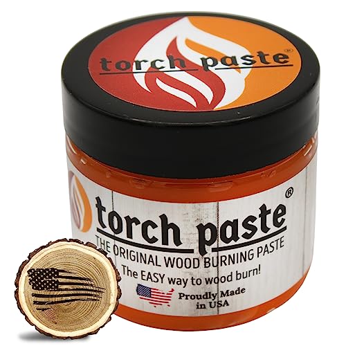 Torch Paste - The Original Wood Burning Paste | Made in USA | Heat Activated Non-Toxic Paste for Crafting & Stencil Wood Burning | Accurately & Easily Burn Designs on Wood, Canvas, Denim & More | 3 OZ