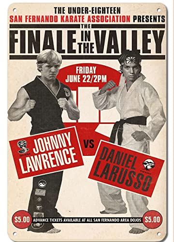 Decleezw Metal Tin Sign The Karate Kid Finale in The Valley by Russell Walks Metal Posters Man Cave Home Bar Pub Wall Decor 12 X 8inchx12inch