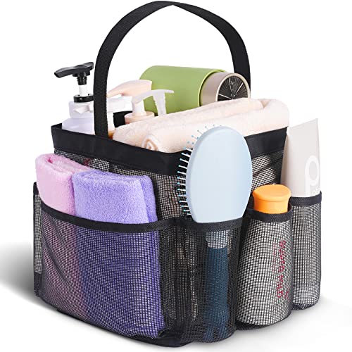 EUDELE Mesh Shower Caddy Portable for College Dorm Room Essentials, Shower Caddy Dorm with 8-Pocket Large Capacity,Shower Bag for Beach,Swimming,Gym