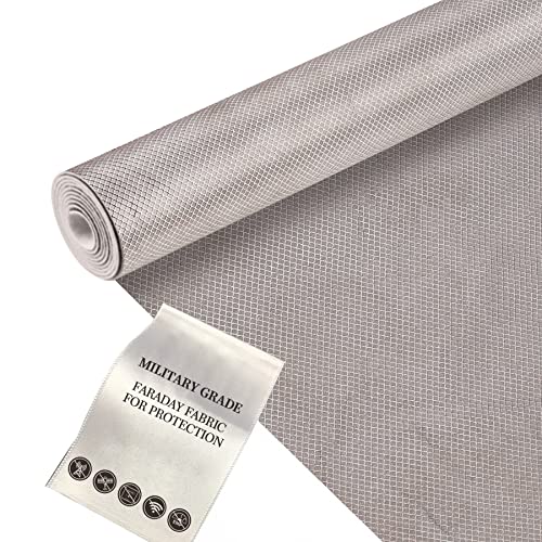 Faraday Fabric Military Grade Protection Fabric 98×43 inch Nickel Copper Faraday Cloth for WiFi, GPS