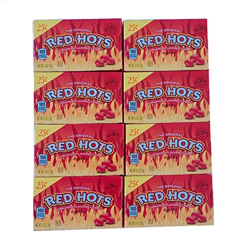 Red Hots Original Candy | Cinnamon Flavored Candy | Cinnamon Red Hots | .9oz Boxes | Pack of 8 Boxes