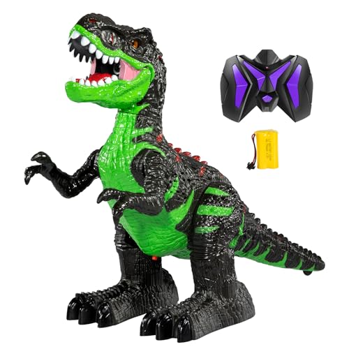 MAGICDINOSAUR Remote Control T-rex Dinosaur Toy for Boys 3-12, Realistic Tyrannosaurus with Water Mist, Light, Roars, Large Electric Dino Birthday Gift for Kids Toddlers