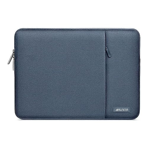 MOSISO Laptop Sleeve Bag Compatible with MacBook Air/Pro, 13-13.3 inch Notebook, Compatible with MacBook Pro 14 inch M3 M2 M1 Chip Pro Max 2024-2021, Polyester Vertical Case with Pocket, Haze Blue