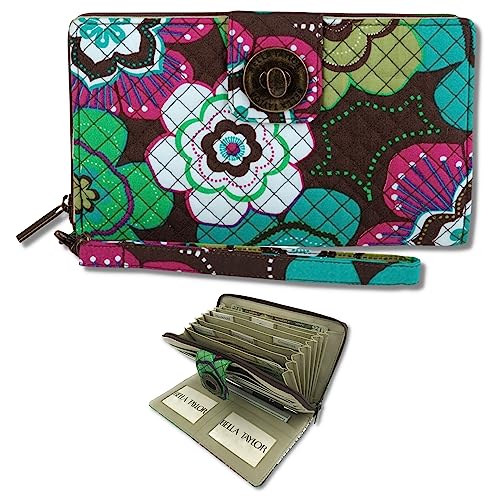 Bella Taylor RFID Wristlet Cash System Wallet for Cash Envelope Budgeting | Money Organizer Budget Wallet | Cash Stuffing Wallet | Javabloom Quilted Cotton