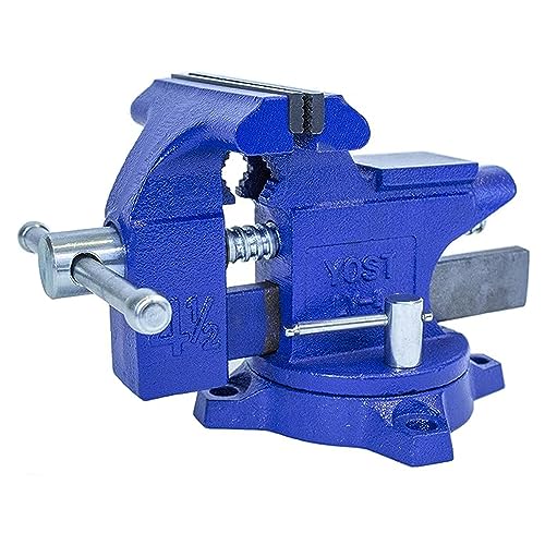 Yost Vises LV-4 Homeowner's Vise | 4.5 Inch Jaw Width with a 3 Inch Jaw Opening Home Vise | Secure Grip with Swivel Base | Blue